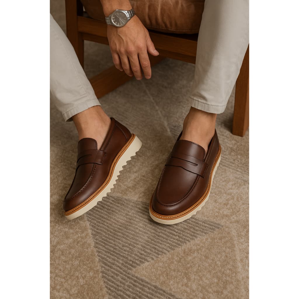 Sapato Masculino Casual Social Confortável Estiloso Leve Loafer para Trabalho e Dia a Dia