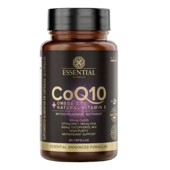 Coq10 Coenzima Q10 + Ômega-3 TG + Vitamina E - 60 cápsulas Essential Nutritio