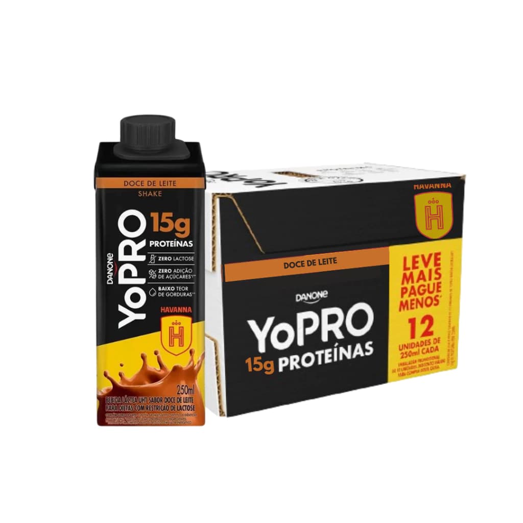 YoPRO Bebida Doce de Leite Havanna 15g De Proteínas 250ml KIT 12