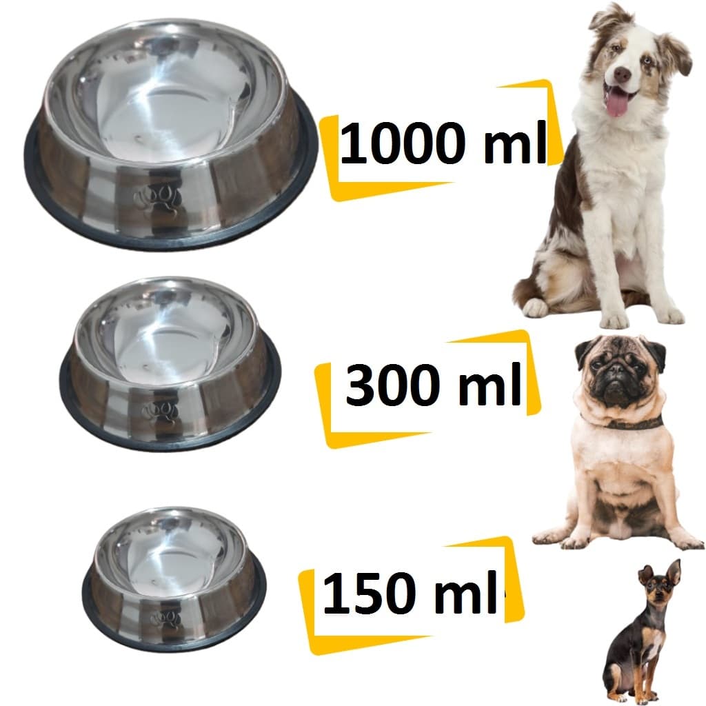 Comedouro Pet Inox Comedouro Bebedouro Cachorro Gato Pote Ração Vasilha Cachorro Gato Antiderrapante