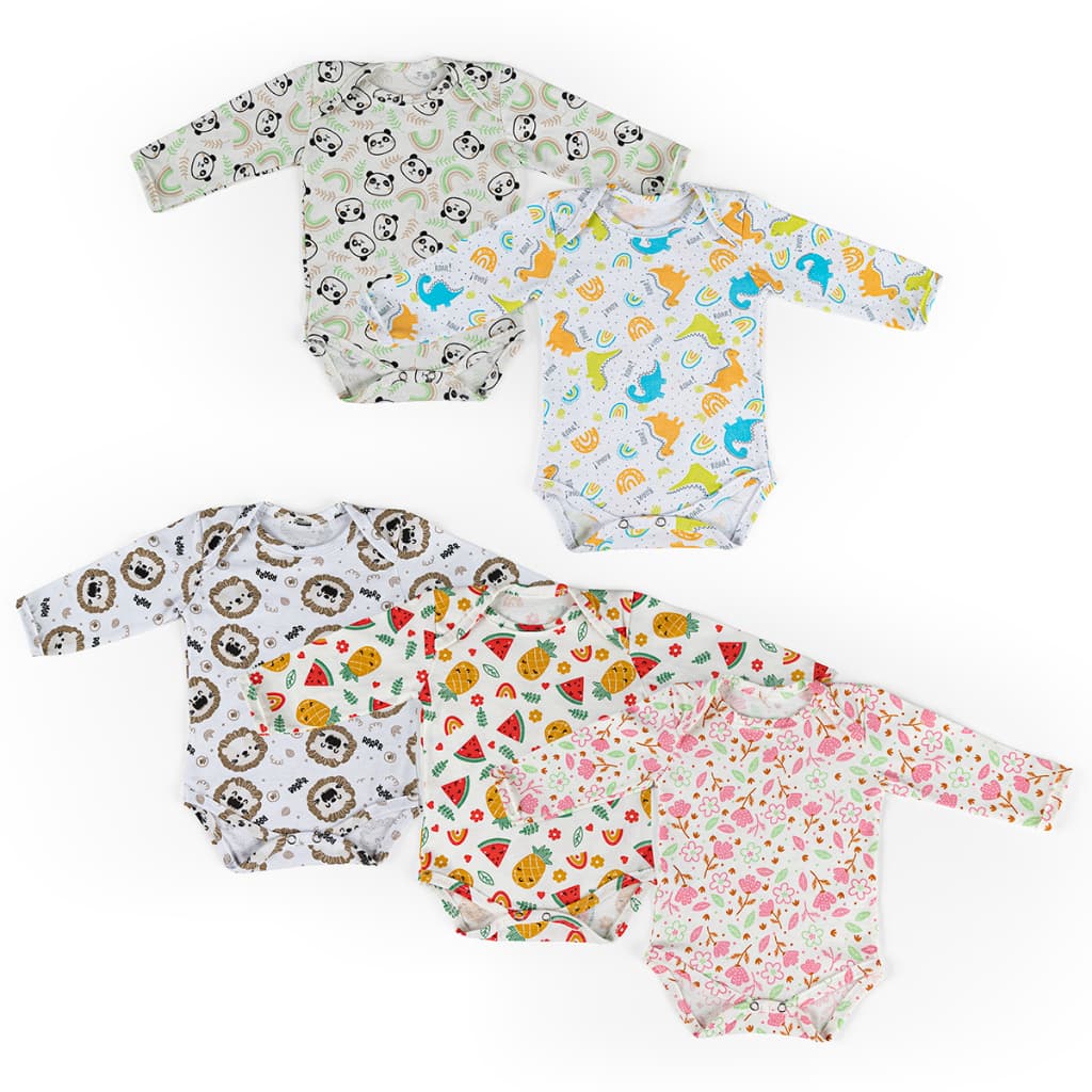 Body Bebê Manga Longa Estampado 100% Algodão Menino e Menina Roupa de Bebê
