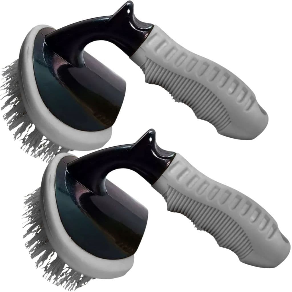 Kit 2 Escovas de Limpar Pneu do Carro Moto Caminhão Van Limpeza Pesada Cerdas Dura Rigida Resistente