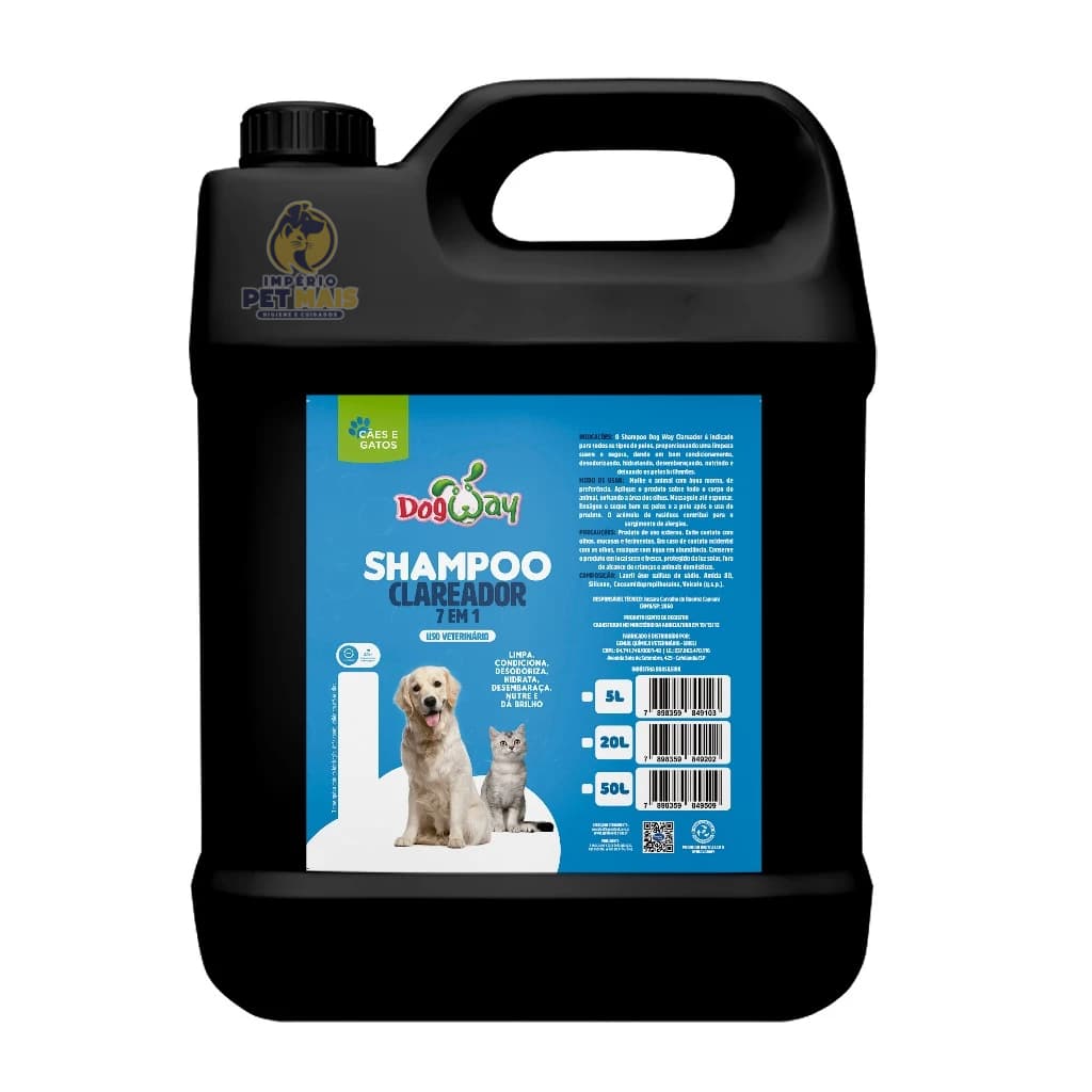 Shampoo Clareador Branqueador para Caes e Gatos Banho e Tosa Genial Pet 5L