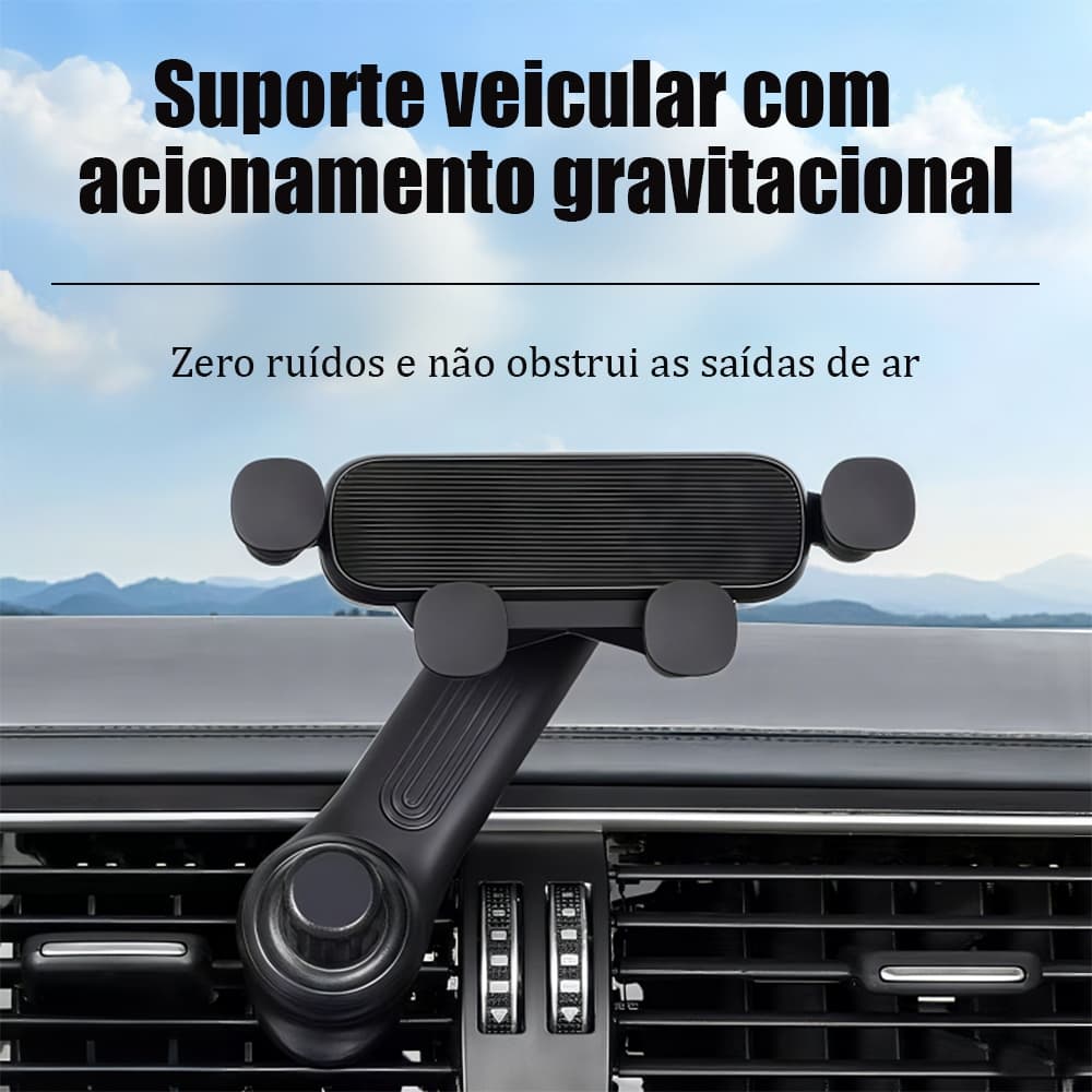 Suporte Veicular Celular Universal - Fixação Segura, Rotação 360º e Flexível: Perfeito para Qualquer Carro!