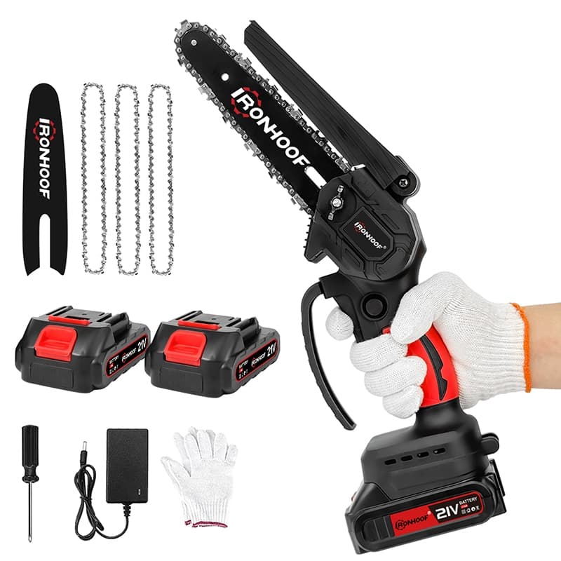 Motosserra Elétrica 6 Polegadas Sem Fio Portátil Bivolt 110v/220v Duas 21V 2 Bateria