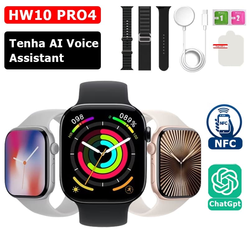 Smartwatch HW10 PRO4 Relógio Tela Amoled,Chat Gpt,NFC Inteligente Feminino Masculino Lançamento Original