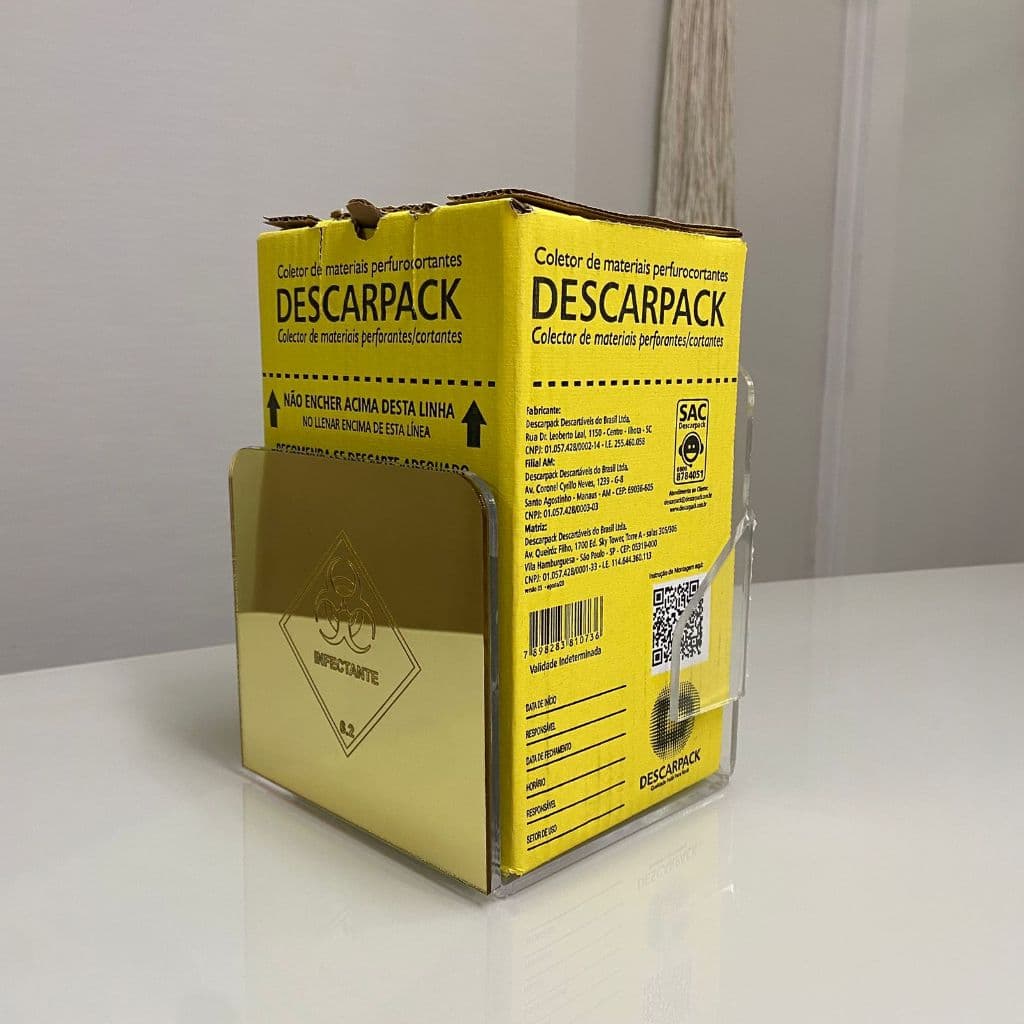 Suporte para Caixa/Coletor Perfuro Cortante Clínicas HOF Odonto Estética 1,5L  / 3L / 7L  Descarpack
