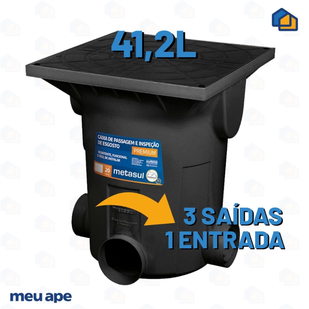 Caixa de Passagem Inspeção de Esgoto 41,2L 100\75\50