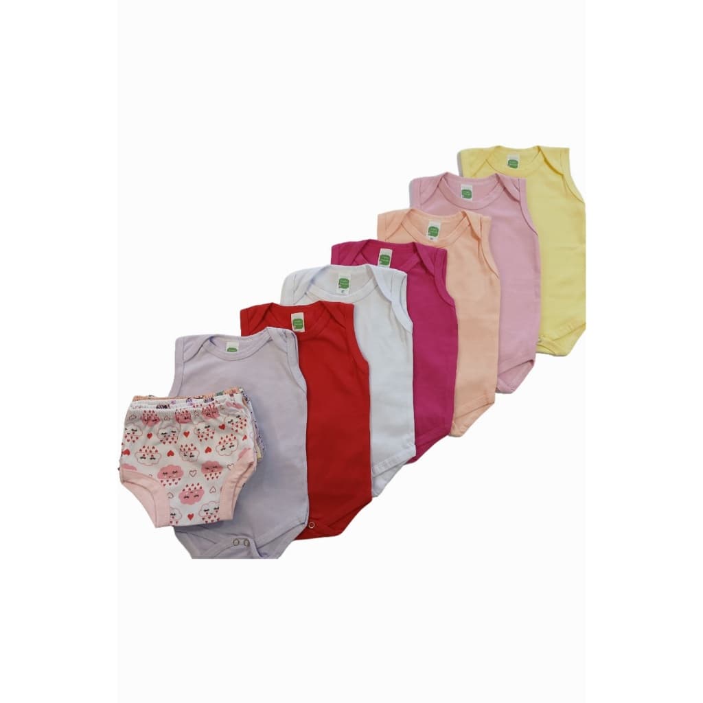 Kit 4 Pç Roupa Infantil Menina Body Feminino Tapa Fraldas De Bebê Bory Recém Nascido Enxoval verão