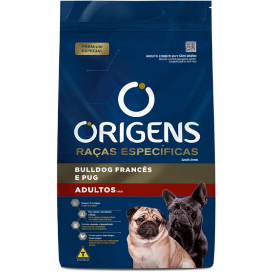 Origens Adultos 10kg Bulldog Francês e Pug Ração