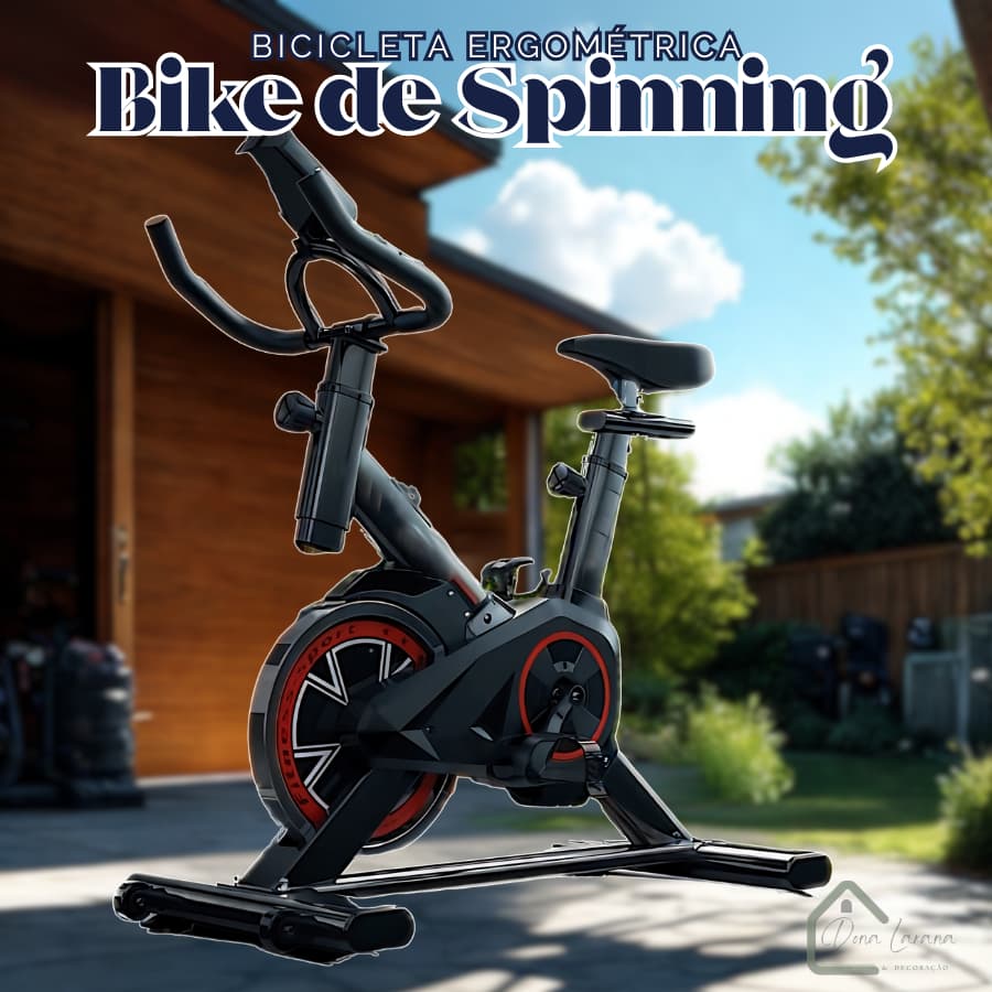 Bicicleta Ergométrica Spinning Profissional Completa com Roda de Inércia e Monitor Digital 120kg