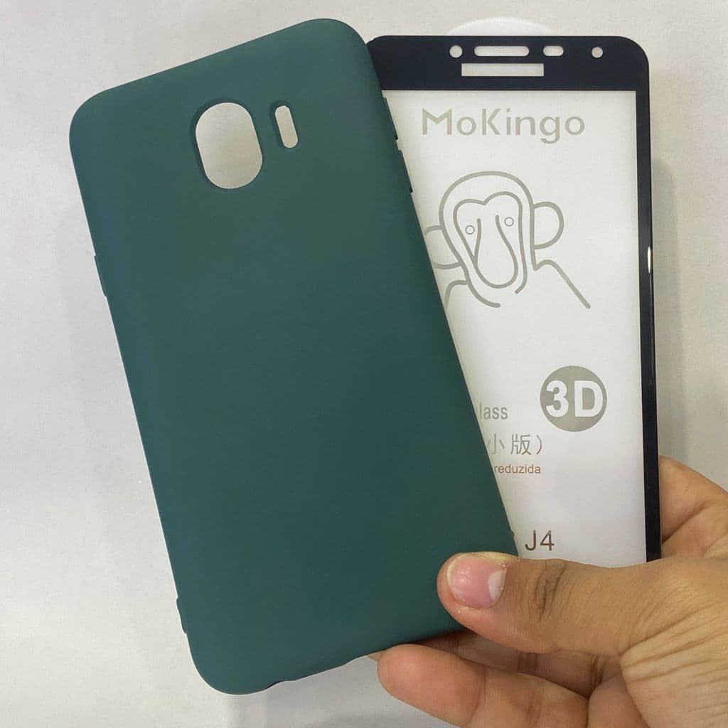 Capa J4 + Película 3D Kit Samsung Capinha Case Protetora Celular Silicone