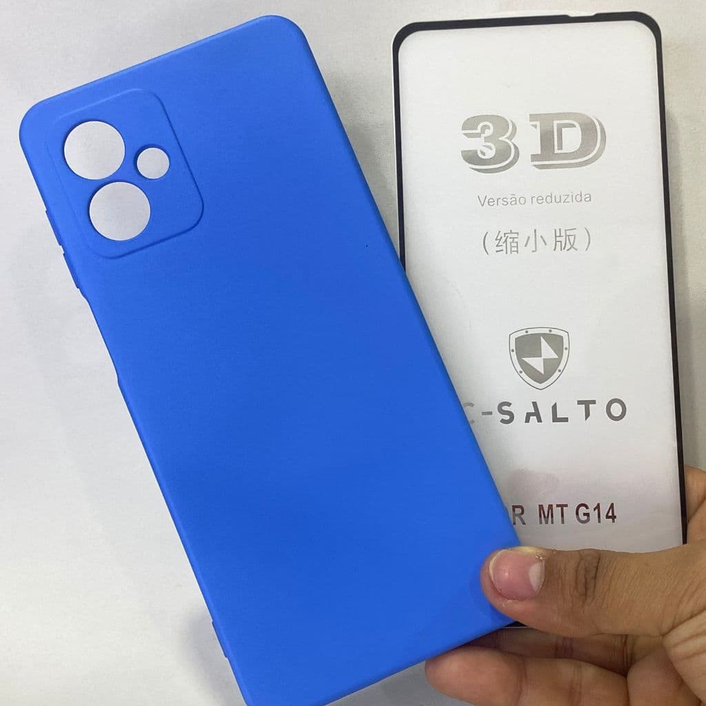 CAPA G14 + Película 3D Kit Motorola Capinha Case Protetora Celular Silicone