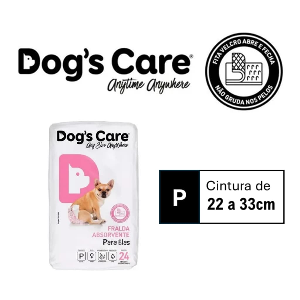 Fralda Higiênica descartável para Cachorro Fêmeas tamanho P 24 unidades Dogs Care Pet Cão Fêmea Pet Cães Cão Atacado