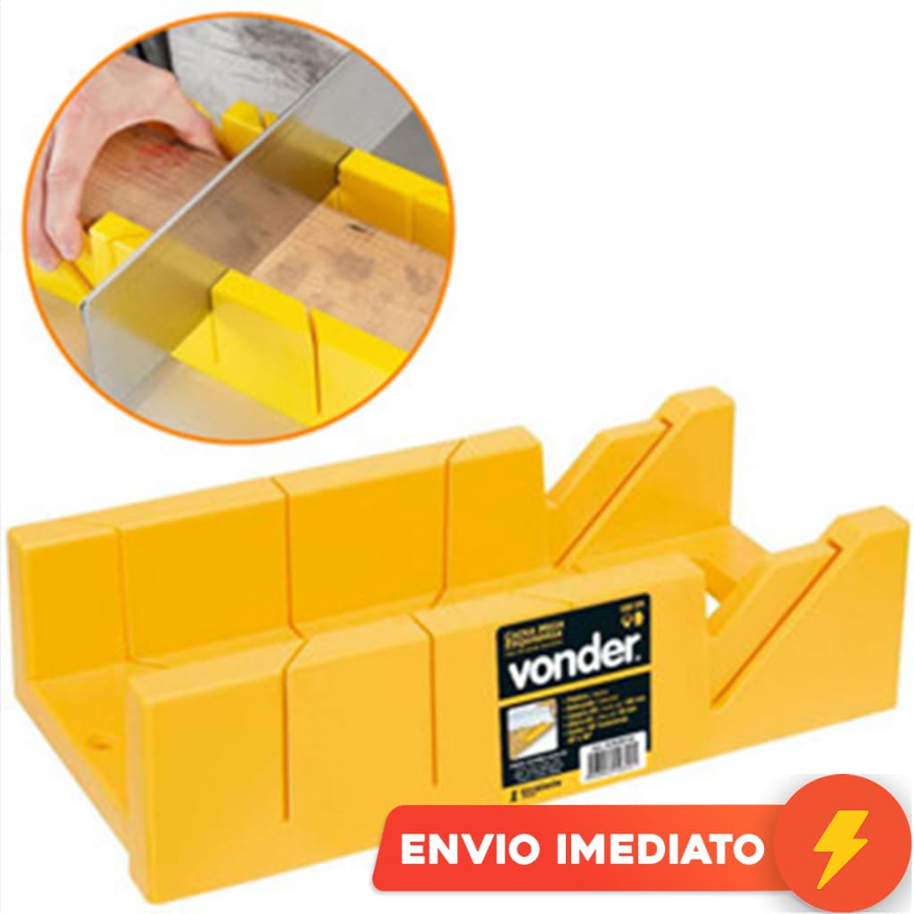 Caixa Meia Esquadria Caixa De Corte 45° e 90° Gabarito Para Serras Universal Vonder