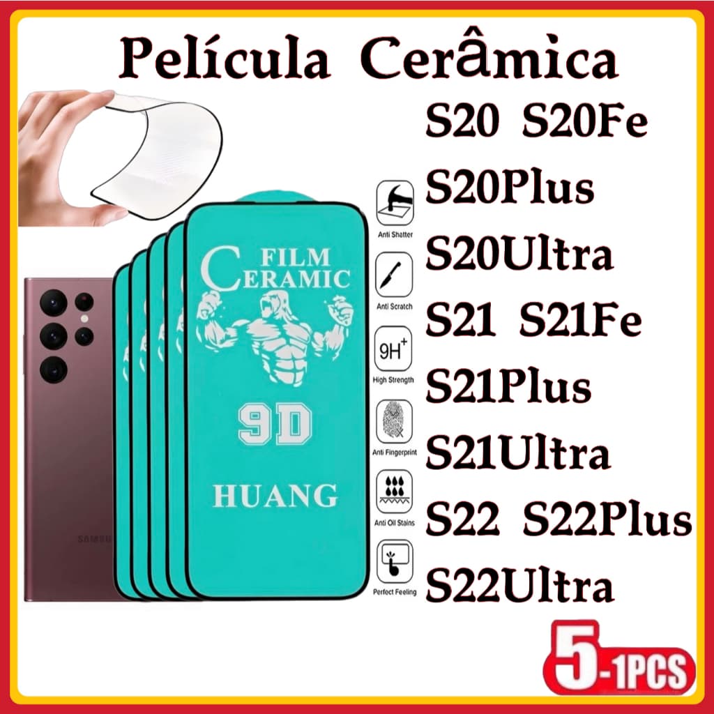 Película Cerâmica 9D 3D Samsung Gel Hidrogel Flexível S20 S20FE S21 S21PLUS S22 S22PLUS S22ULTRA