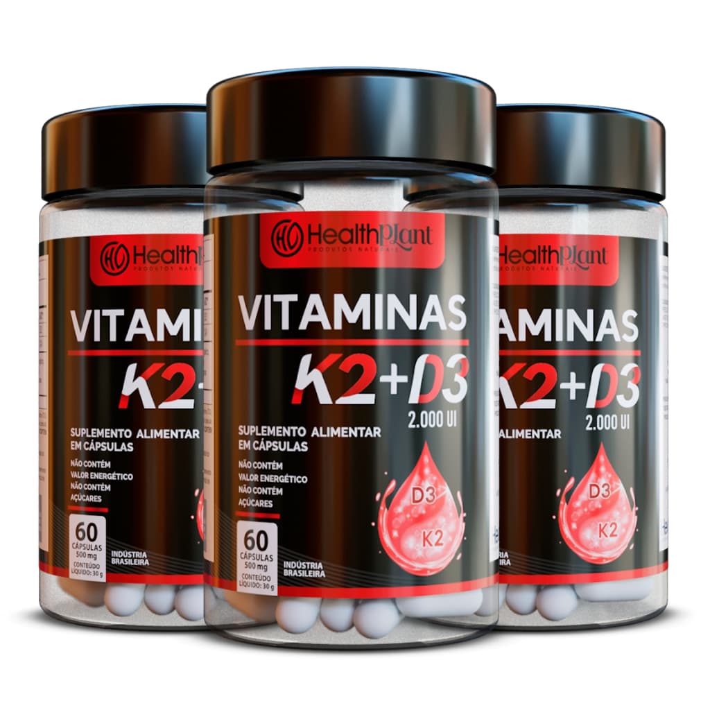 Vitamina K2 + Vitamina D3 100% Original | Absorção e Distribuição do Cálcio no Organismo
