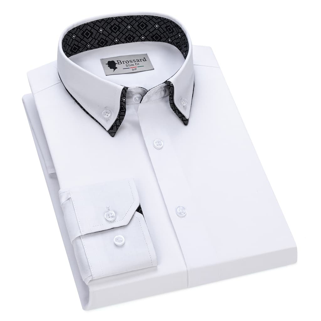 Camisa social masculina casual slim fit de manga comprida,