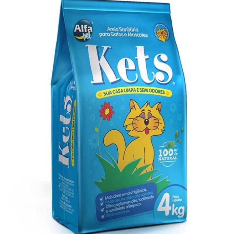 Areia Kets Para Gato Higiênica Sanitária Elimina Odores 4kg