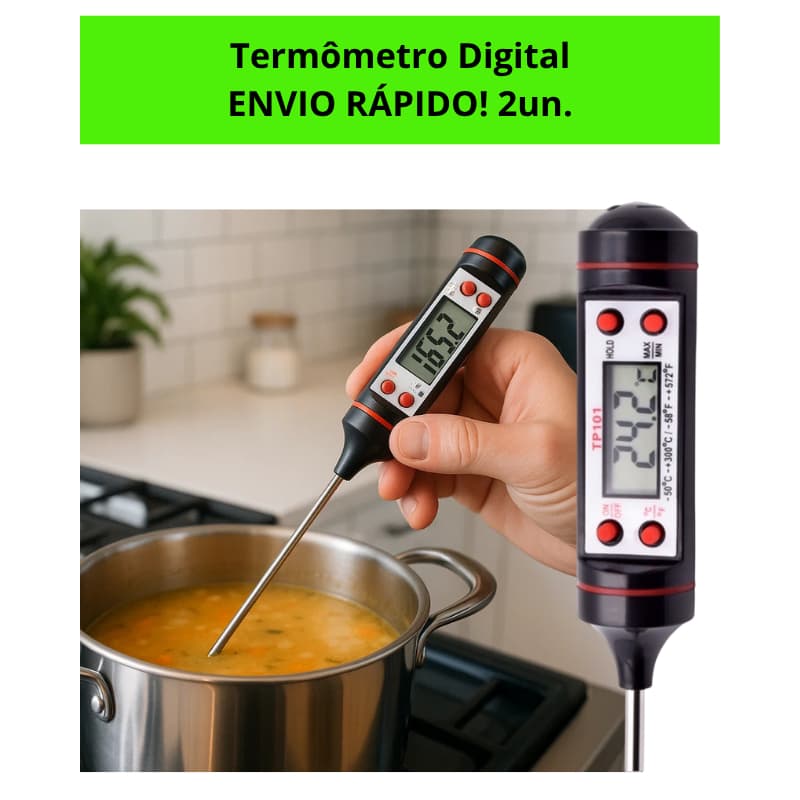 Termômetro Comida Digital Eletrônico /Culinária/Cozinha/Alimento/Medidor Temperatura/Carne