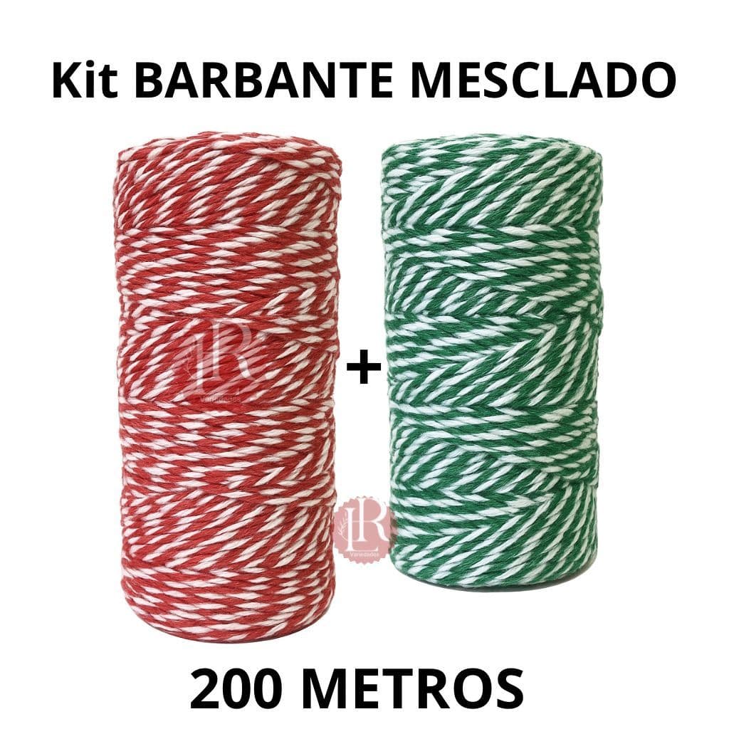 Kit Fio de barbante mesclado 200Metros para Artesnato, Decoração, Lembrancinha, Presente, Crochê