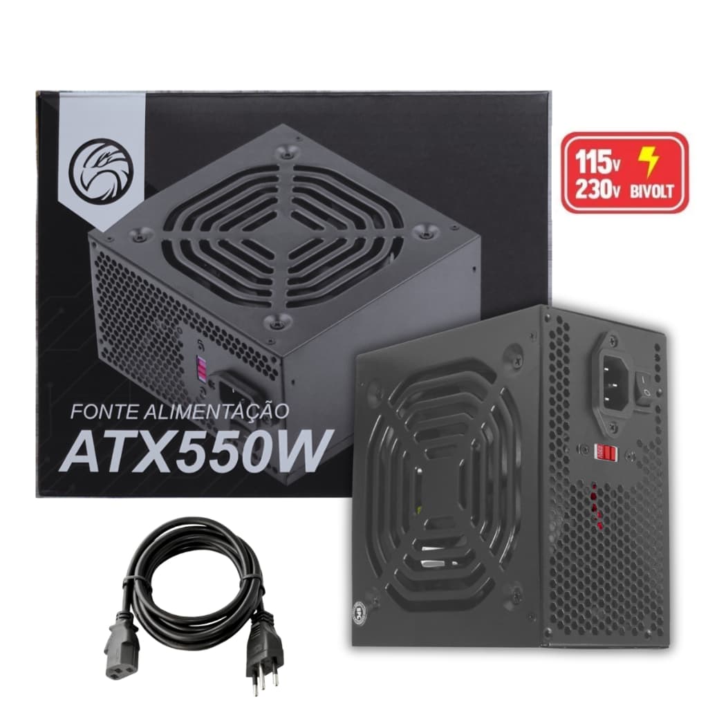 Fonte de alimentação Gamer ATX 550W BPC/5530-B  Bivolt Brazil PC