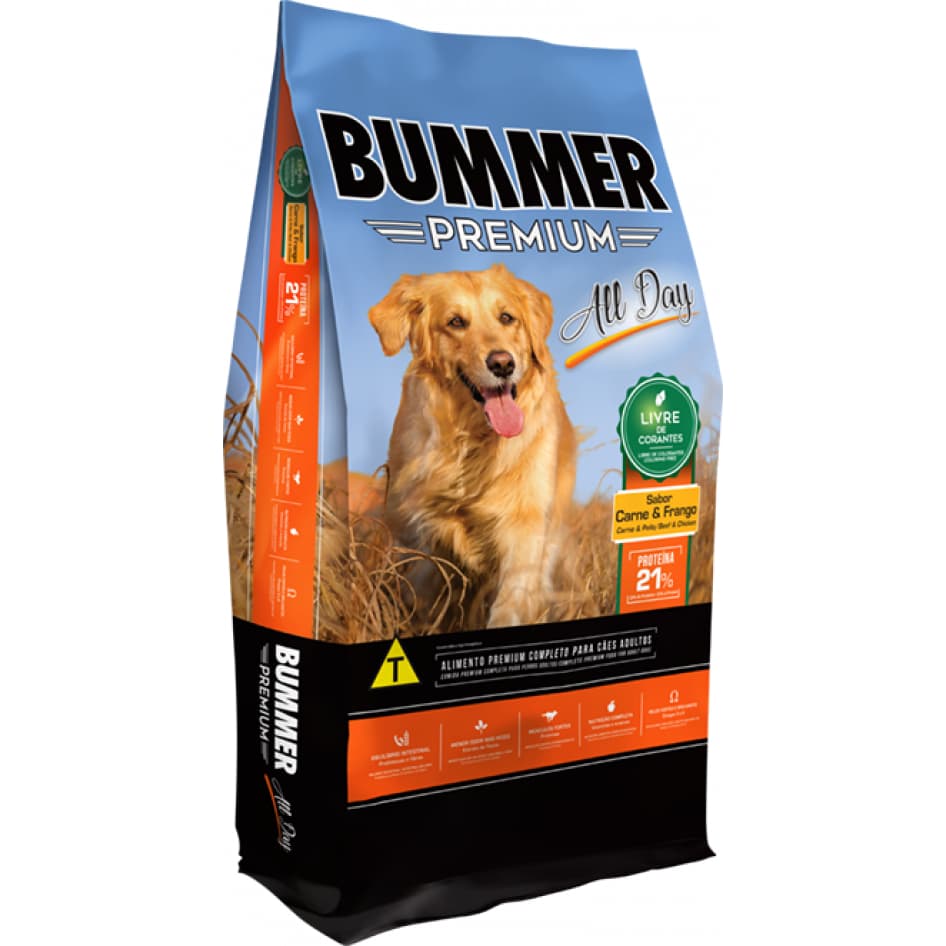 Ração Bummer Premium All Day ração para Cães Adultos Sabor Carne & Frango 15 kg