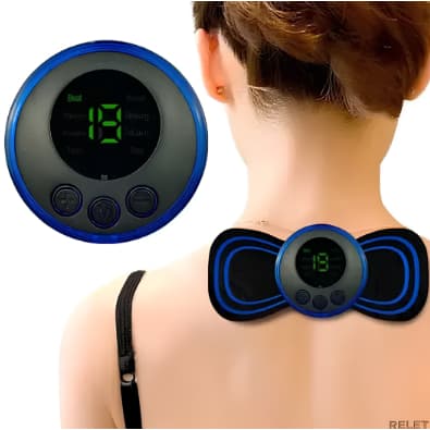 🦋✨ Mini Massageador Elétrico Estilo Borboleta 💪 8 Modos 🌀 19 Níveis ⚡ Alívio Muscular Instantâneo