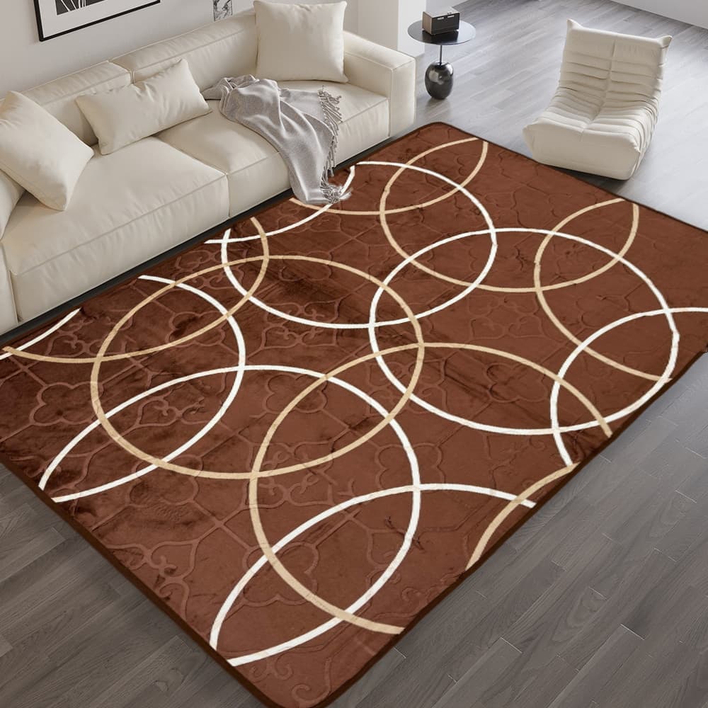 Tapete Sala Quarto Geométrico 1,45x1,95 Mt Antiderrapante Ins Flannel Grande Estampado