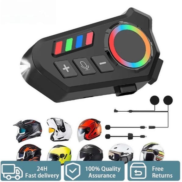 Fone Bluetooth Motocicleta Fone Capacete Com Microfone/iluminação Fone Sem Fio Ciclismo IPX6 À Prova D'água