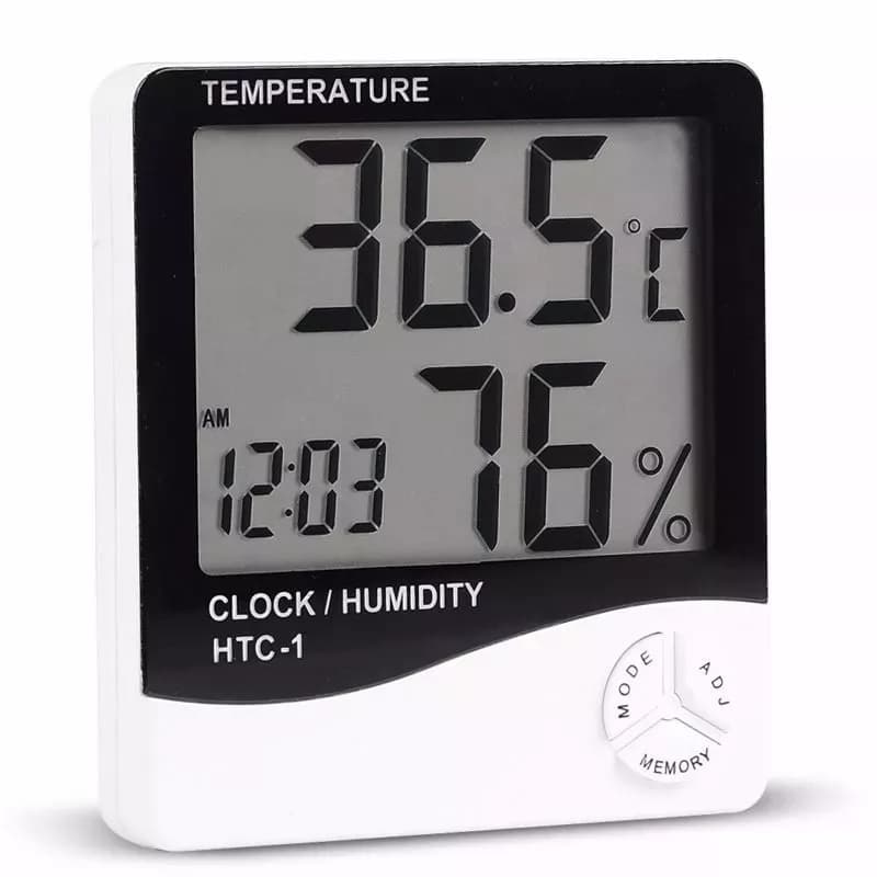 Termômetro Higrômetro Digital Relógio Umidade Temperatura Ar Interior