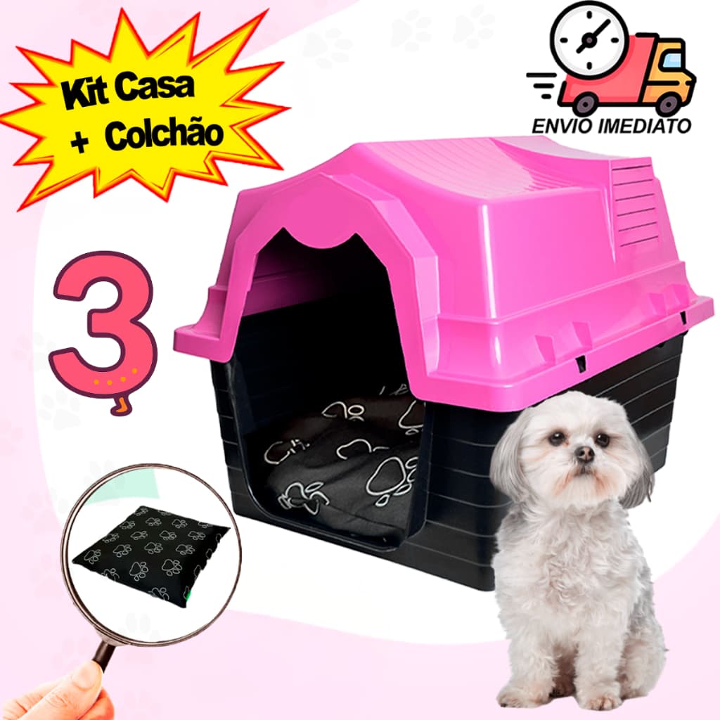 Casinha Pet Cachorro N3 + Caminha Para Cachorro Casinha Para Cachorro Caminha de Cachorro