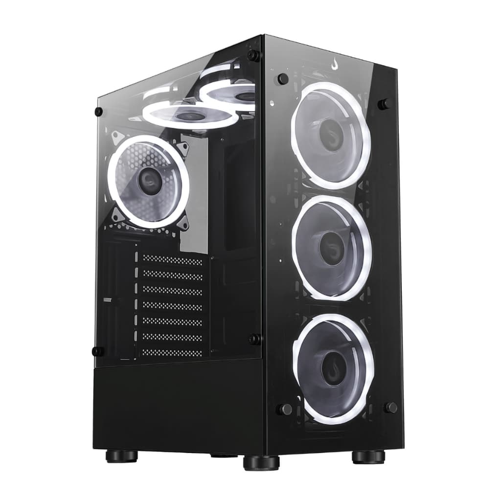Gabinete PC Gamer | Rise Mode | Glass 06x Black | Preto S/ Fan Vidro Temperado | ATX