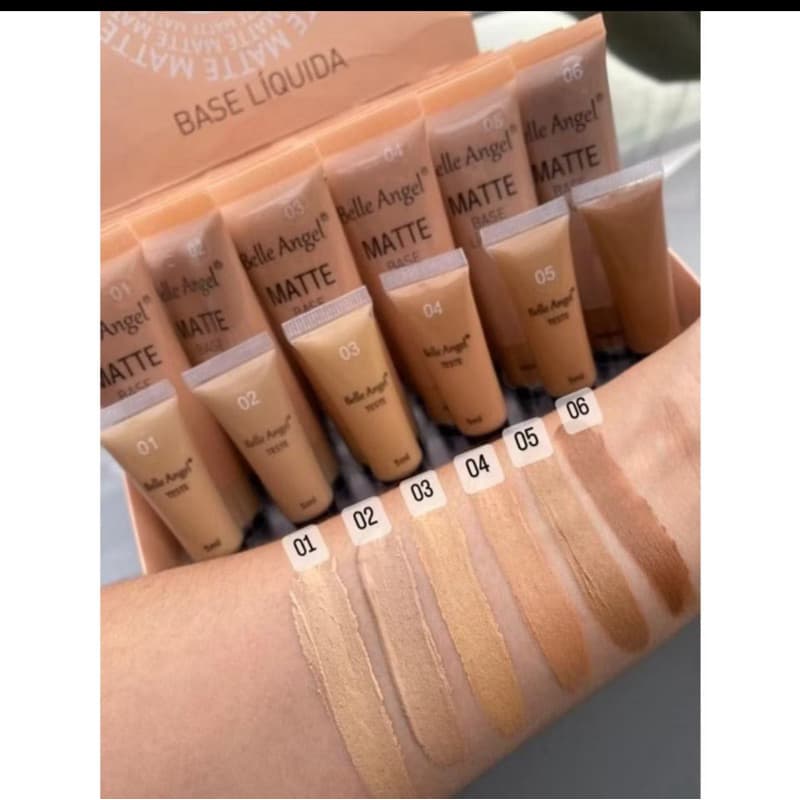 Belle Angel Base Liquida Matte cobertura perfeita cor 02 cor 05
