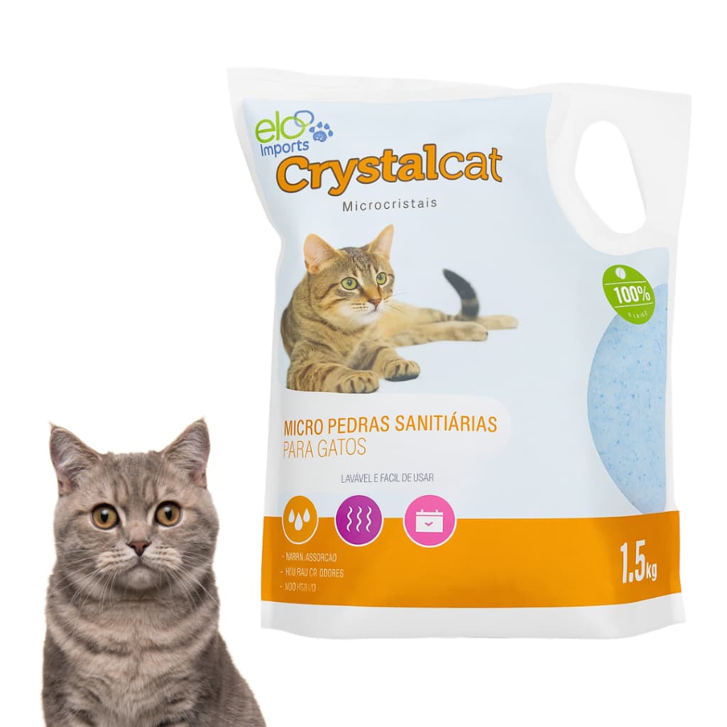 Areia Sílica Grossa Higiênica Sanitária Super Premium Para Gato Felino Adultos Filhote 1,5kg