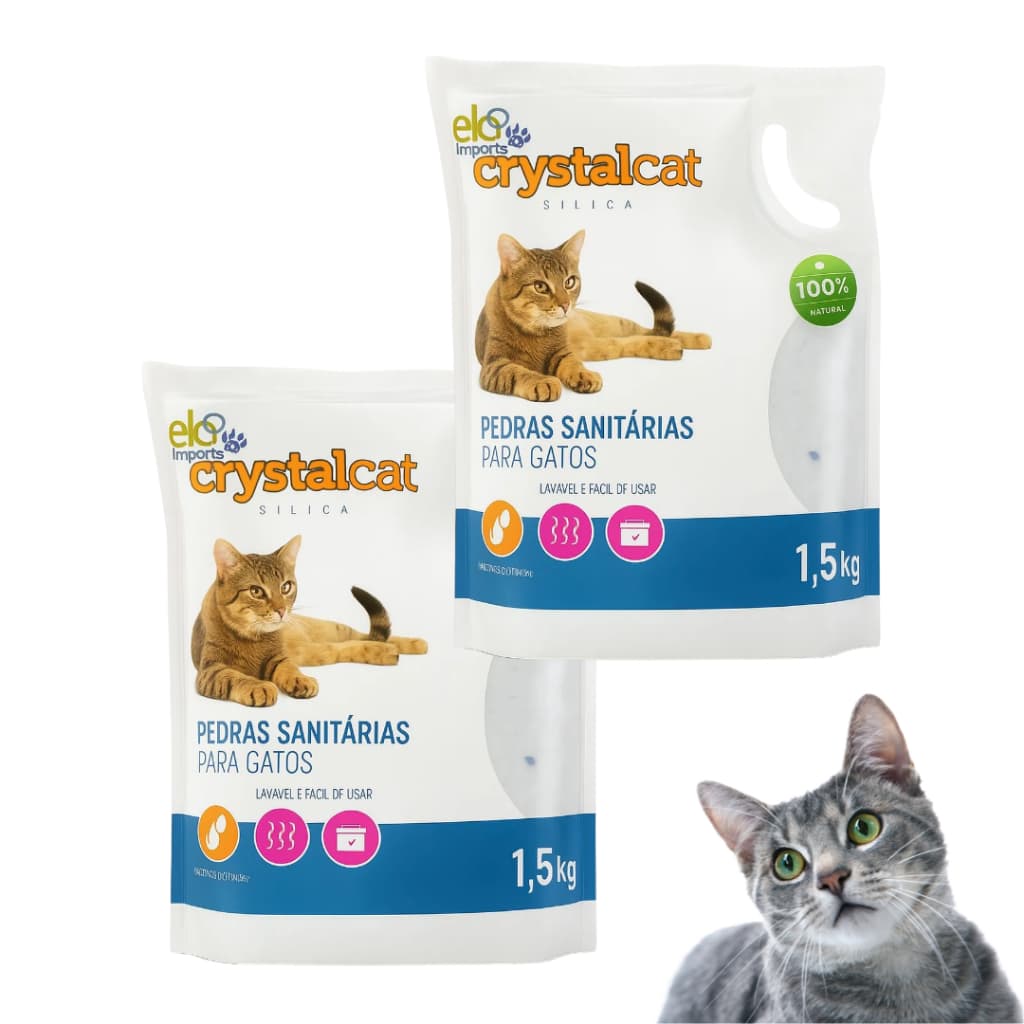 Kit Com 2 Unidades Areia Sílicas Super Premiu Grãos Grosso Sanitária Para Gato Filhote E Adulto + NF