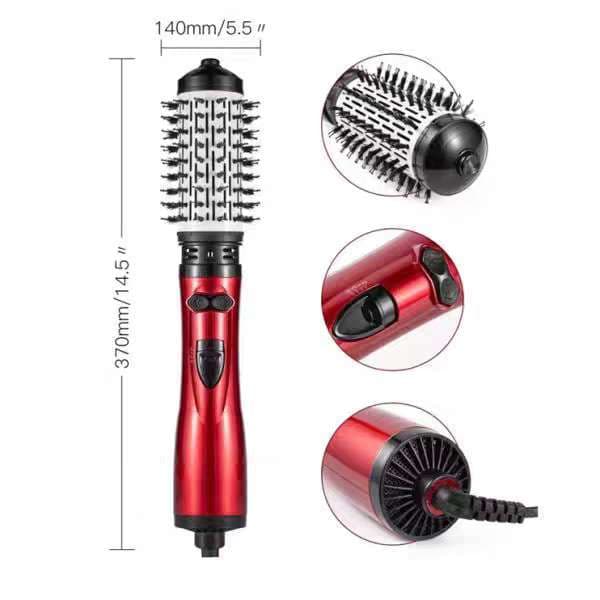 Escova Rotativa Elétrica Secador de Cabelo Profissional 2 em 1 MXN-101 370mm x 140mm Acessório de Cuidados com o Cabelo