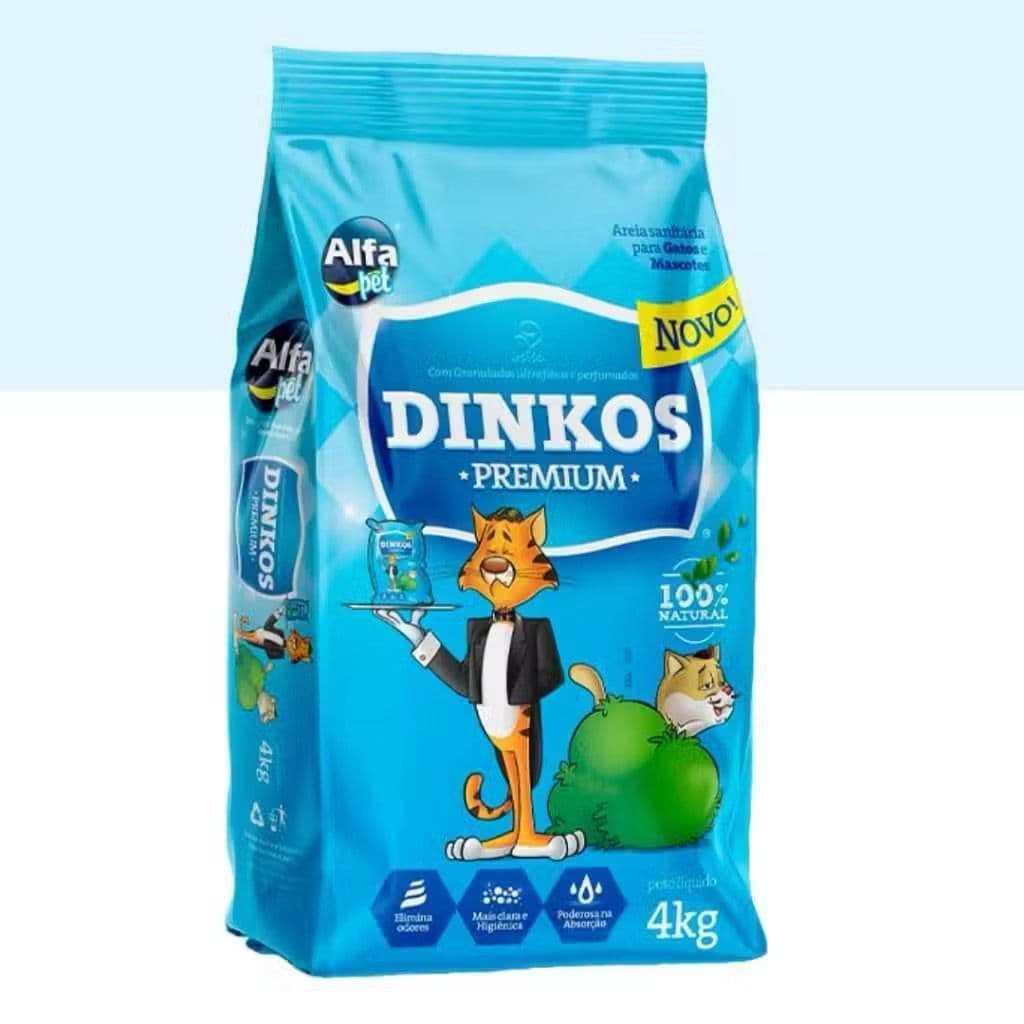Kit 5uni Areia Sanitária Higiênica Para Gatos Anti Odor Dinkos Com Perfume 20kg Total