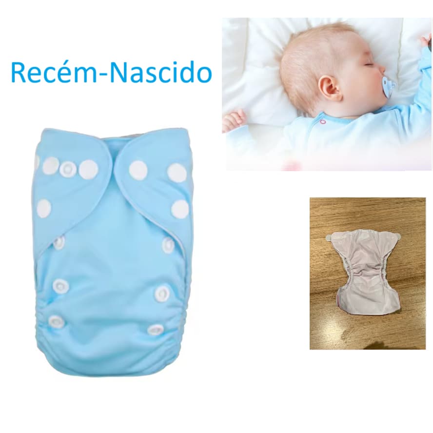Fralda ecológica calça enxuta Bebê recém-nascido e prematuro RN