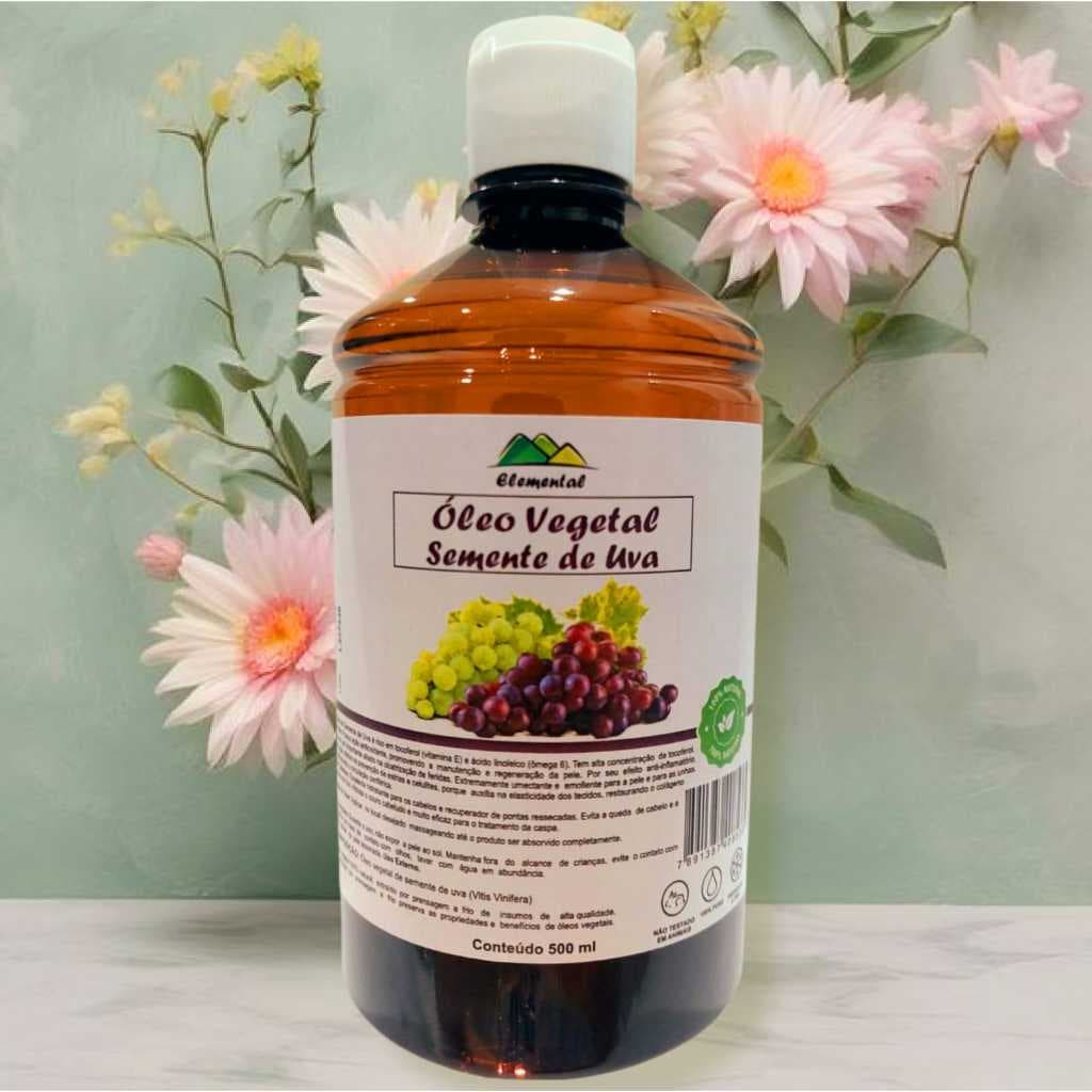 Óleo Vegetal Semente de Uva 500ml Hidratante, Anti Estrias e Rejuvenecedor