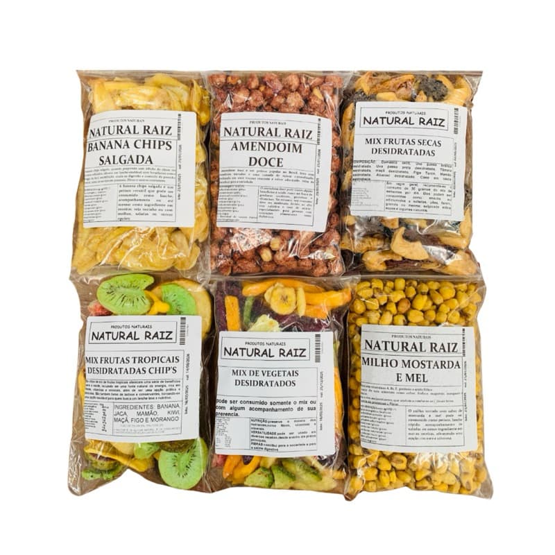 Kit Mix Snacks Saudáveis Chips Naturais