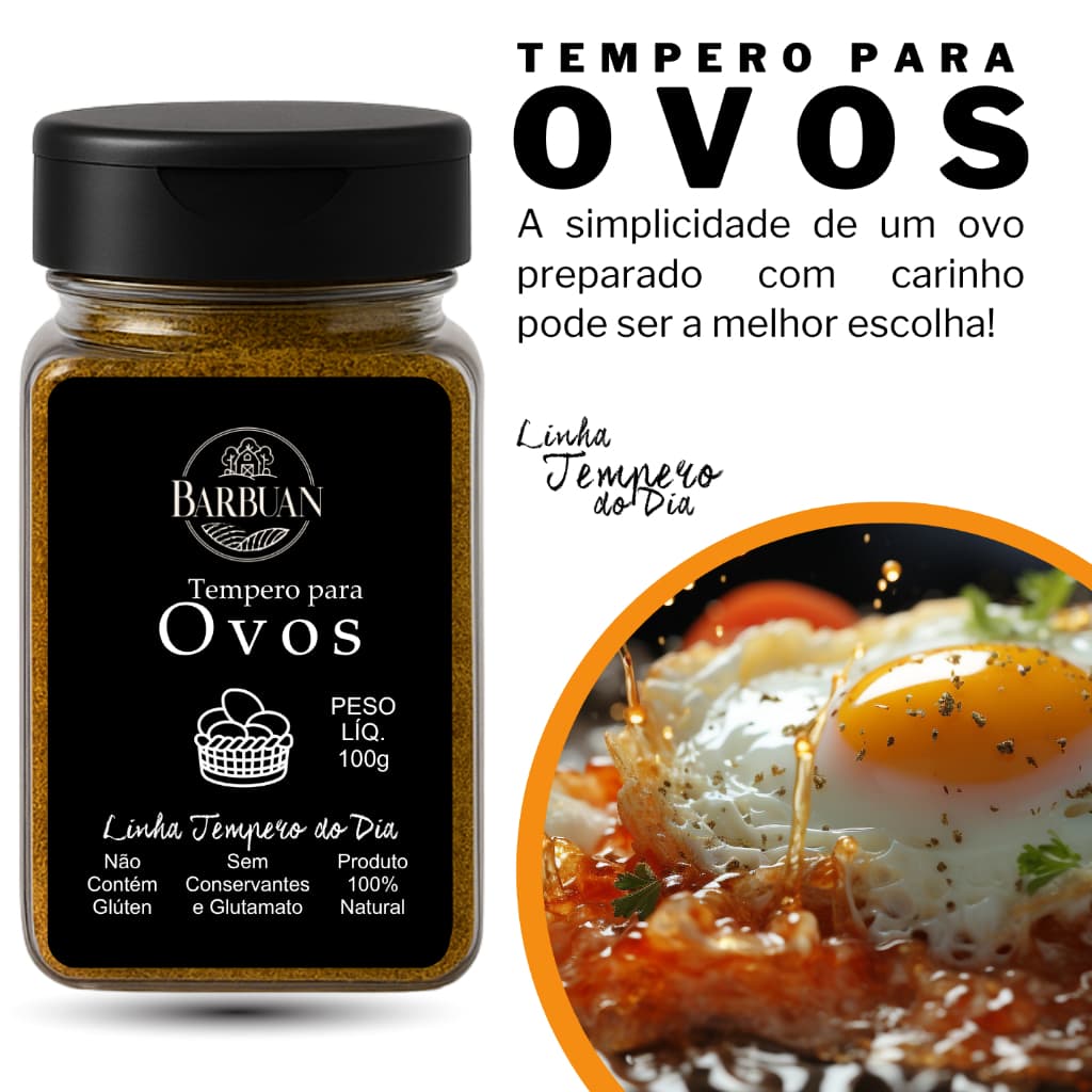Tempero especial para Ovos 100% Natural Pote 100g - Barbuan Casa de Sabores