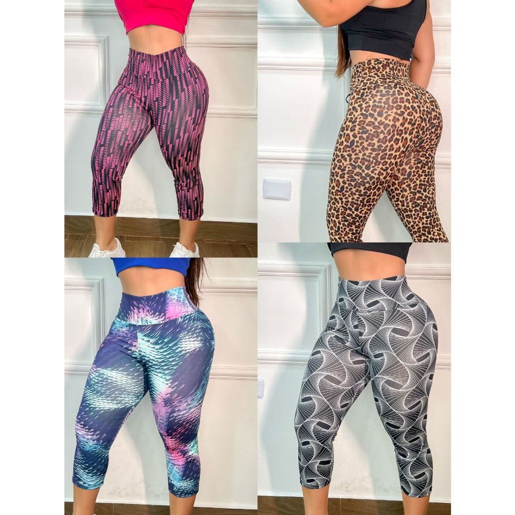 Kit 2 Calca Capri Corsario Leg Estampados Roupa Feminina De Academia Fitness