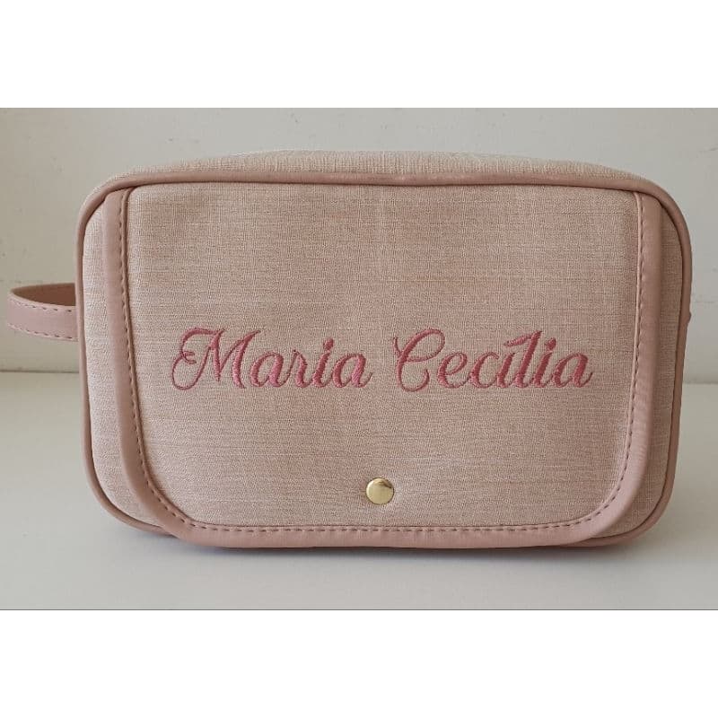 Necessaire personalizada porta fraldas e lenço umedecido linho classic