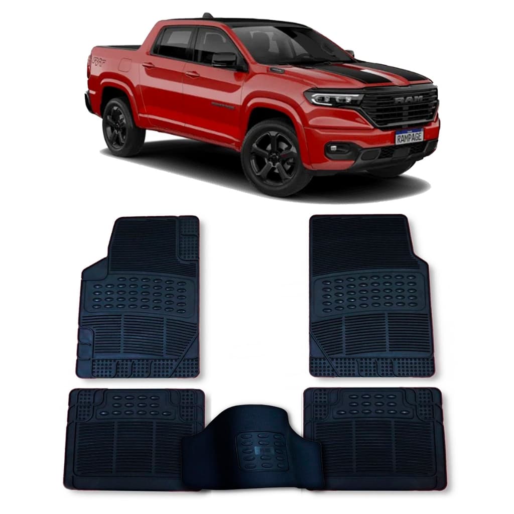 Tapete Automotivo Universal Dodge Ram Rampage 1500 2500 3500 Classic PVC Ecológico + Tapete Túnel