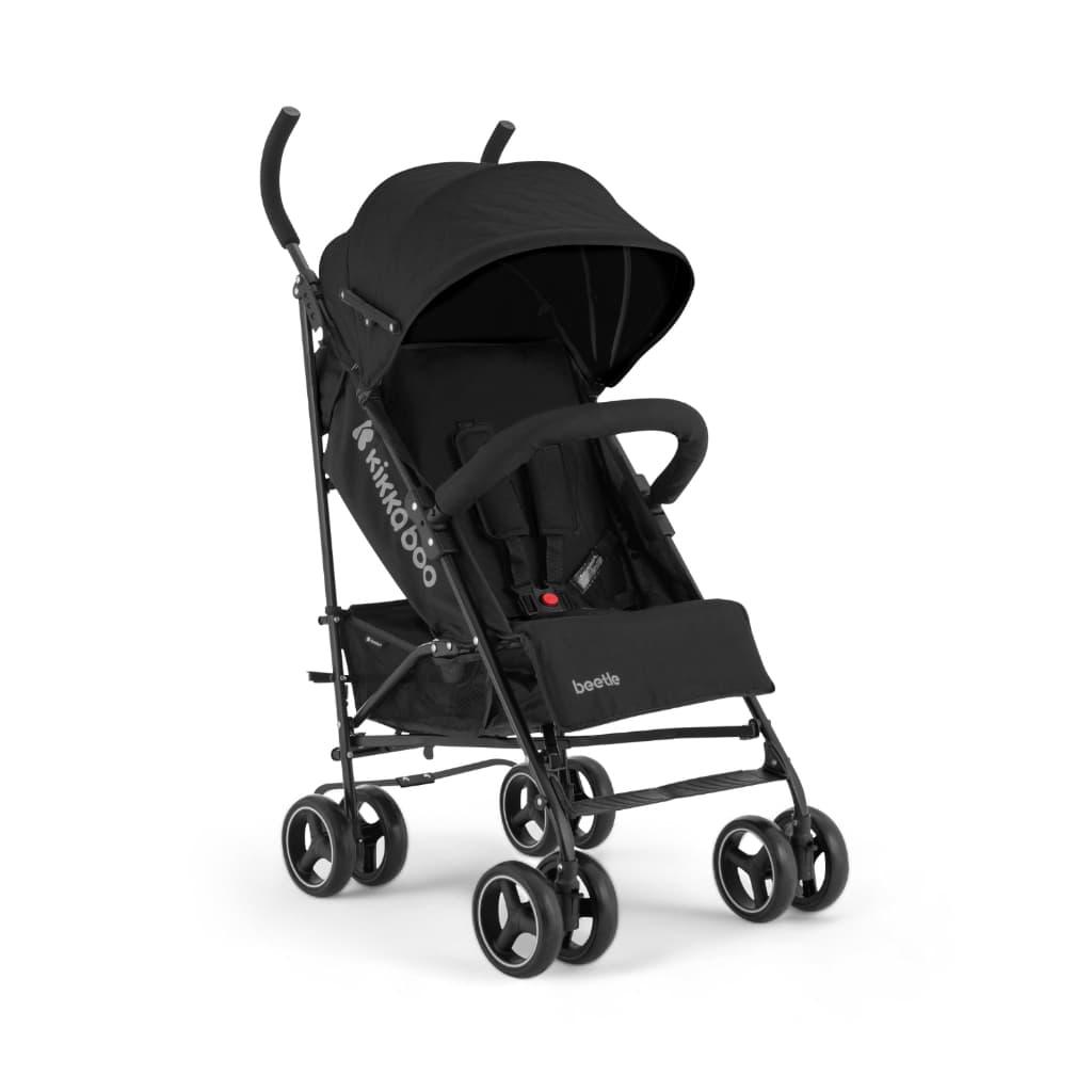 Carrinho de Bebê Guarda Chuva Passeio Leve Compacto Recém-Nascido Beetle Preto Kikkaboo