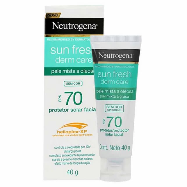 Protetor Solar Neutrogena Sun Fresh Derm Care Facial FPS70 40g