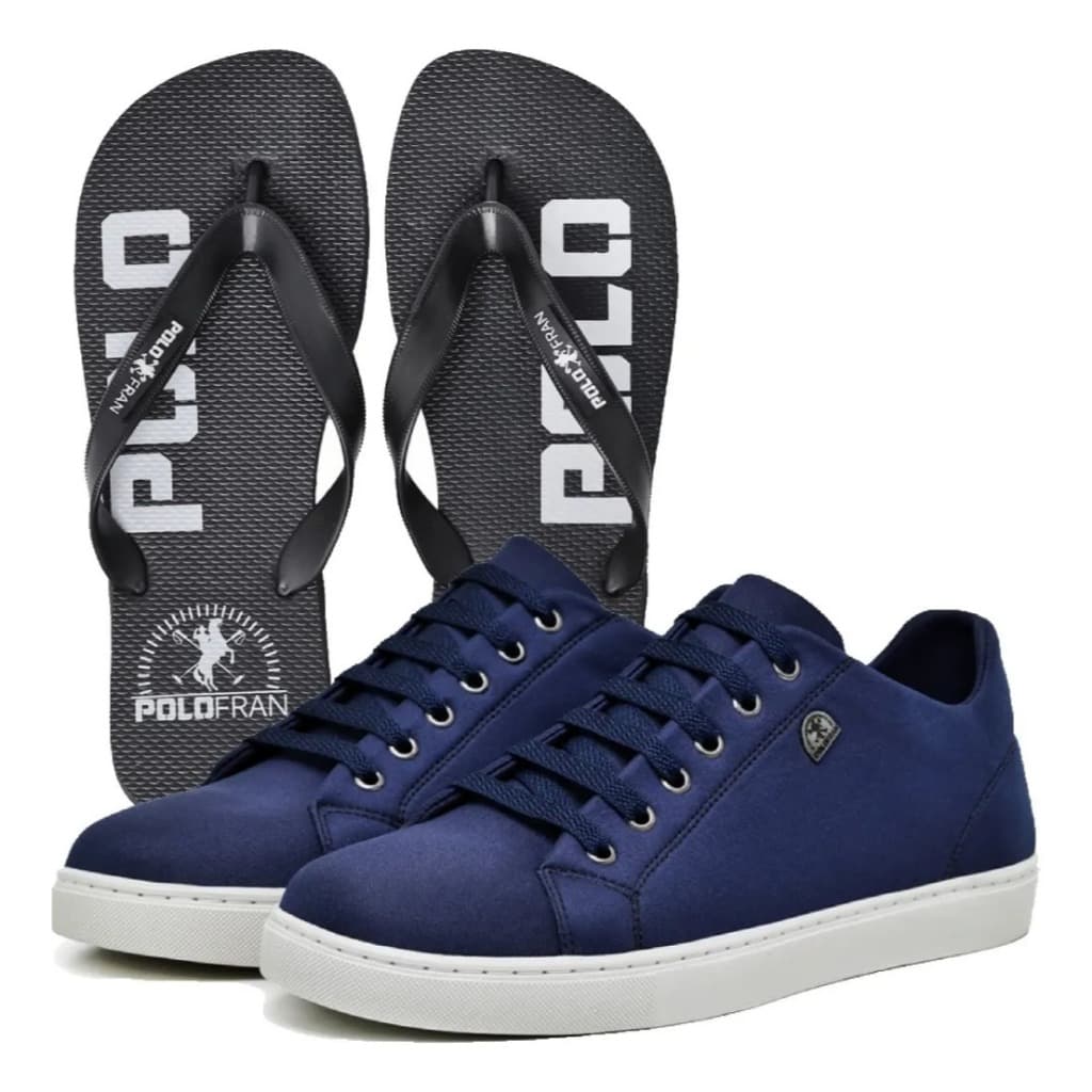 Tênis Masculino Sapatênis Casual Polo Fran Sapato Masculino Confortavel + Chinelo