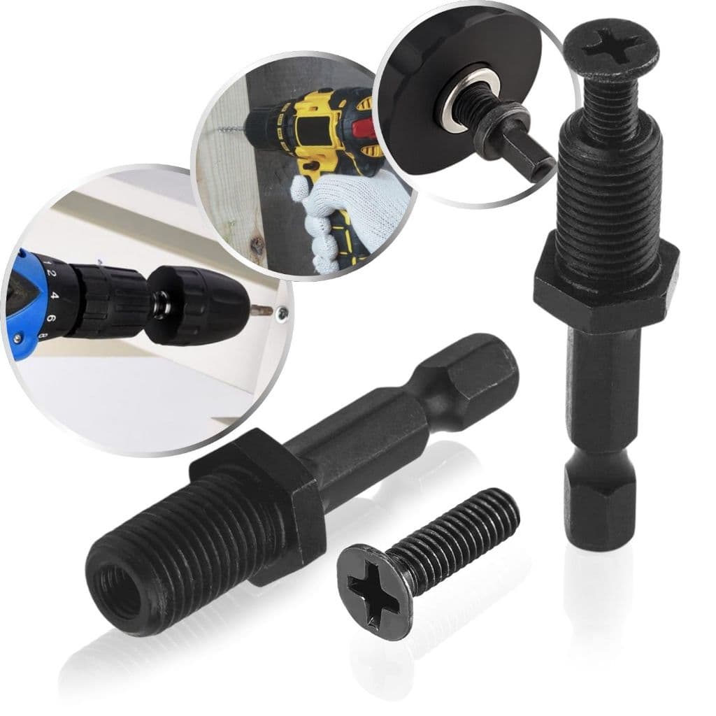 Haste Soquete Adaptador Sextavado 1/4 Pol Rosca Mandril 1/2 Pol para Parafusadeira e Furadeira Broca Profissional