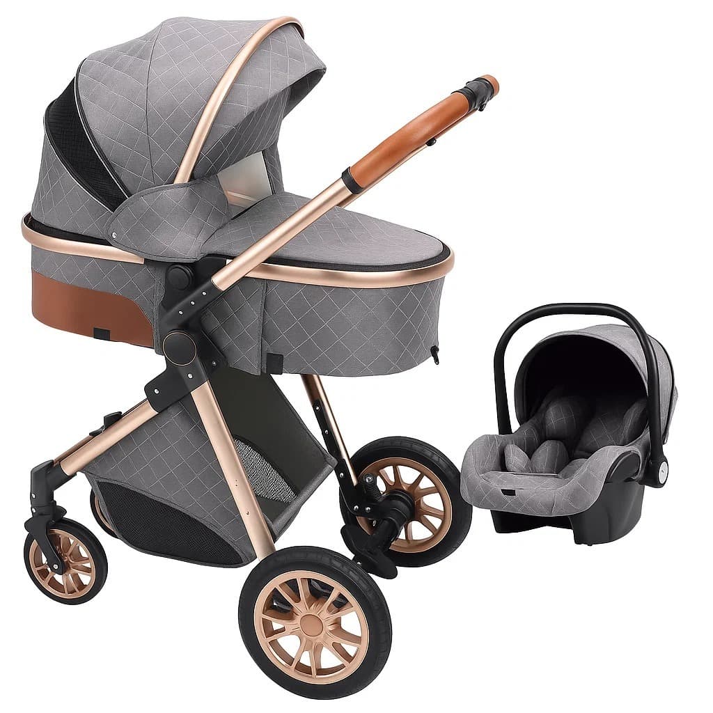 CARRINHO DE BEBE 6 EM 1 PREMIUM MODELO EUROPEU COM MOISES BEBE CONFORTO E BASE FECHAMENTO COM 1 MAO